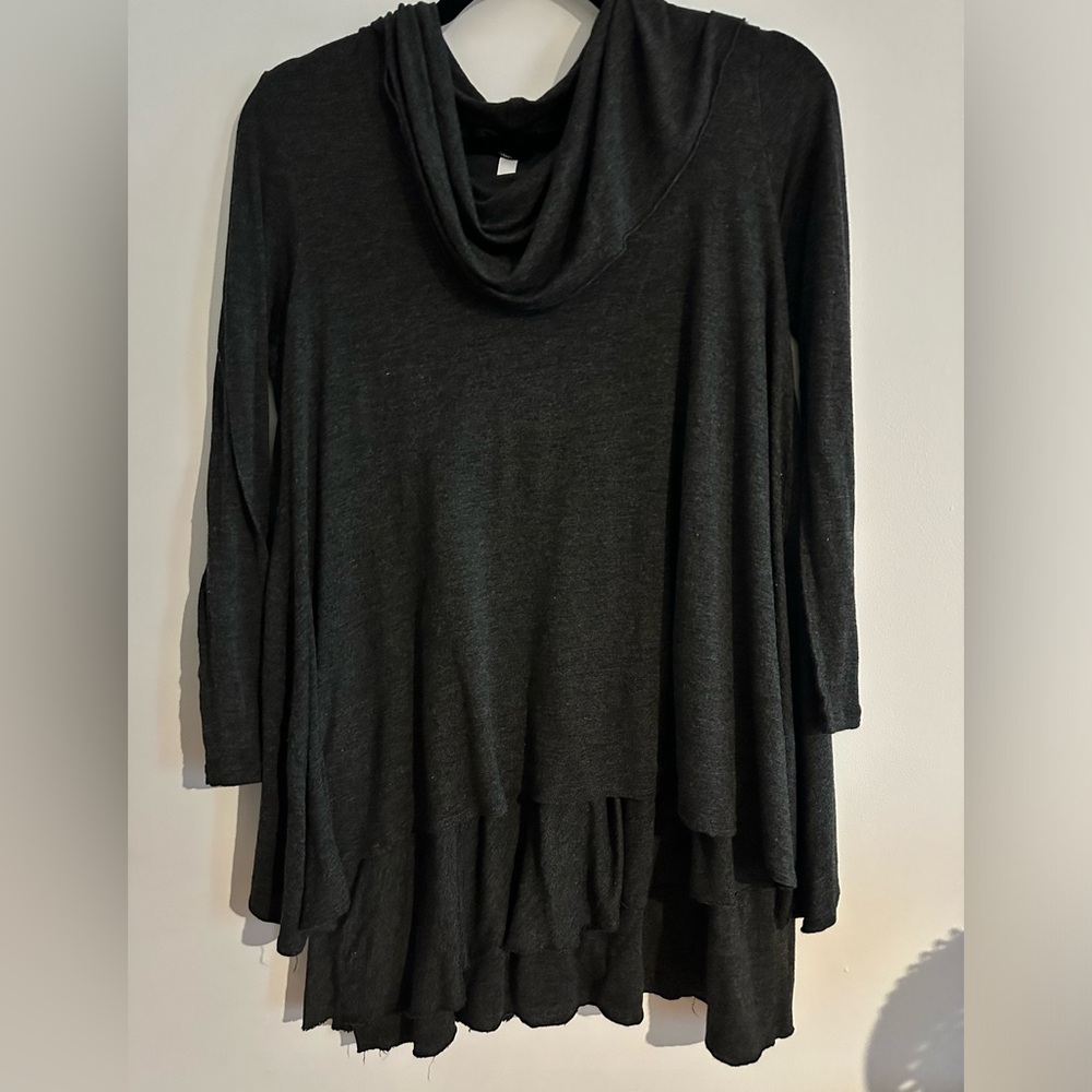 Kensie Charcoal Cowl Neck Top